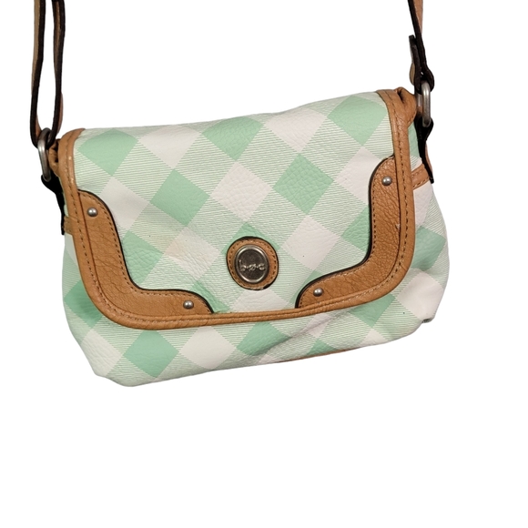 B.O.C. Born of Concepts Plaid Vinal Crissbody Shoulder Purse Bag - Picture 2 of 13